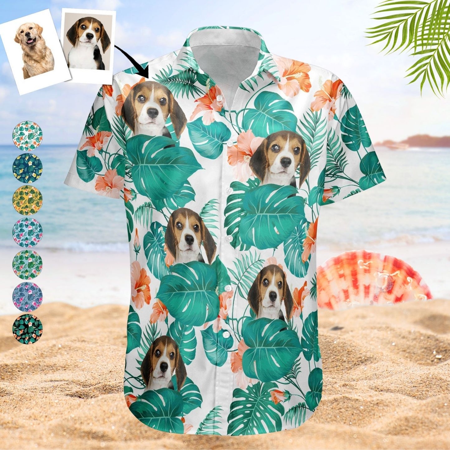 Custom Photo Aloha Shirt – Funny Family Pet Face - Personalized Photo Hawaiian Shirt