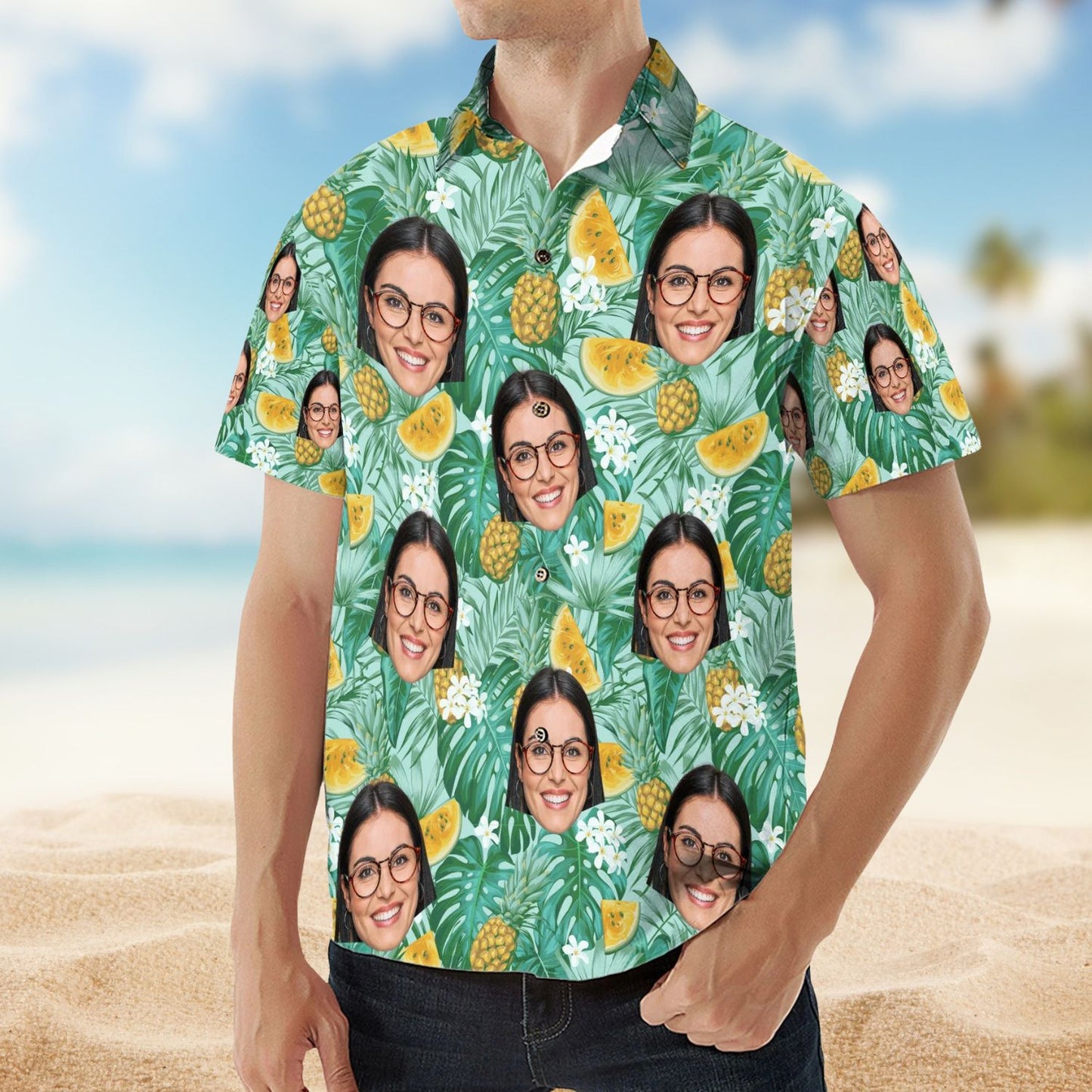 Custom Face Photo – Personalized Hawaiian Shirt