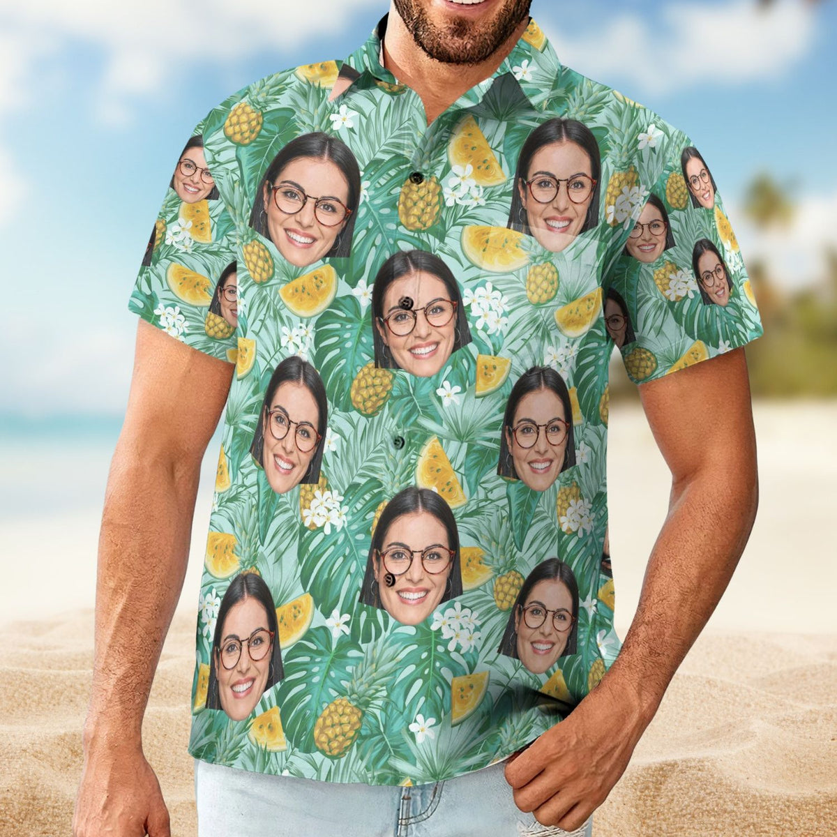 Custom Face Photo – Personalized Hawaiian Shirt