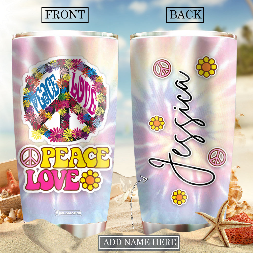 Hippie Peace And Love Personalized 20 Oz Tumbler