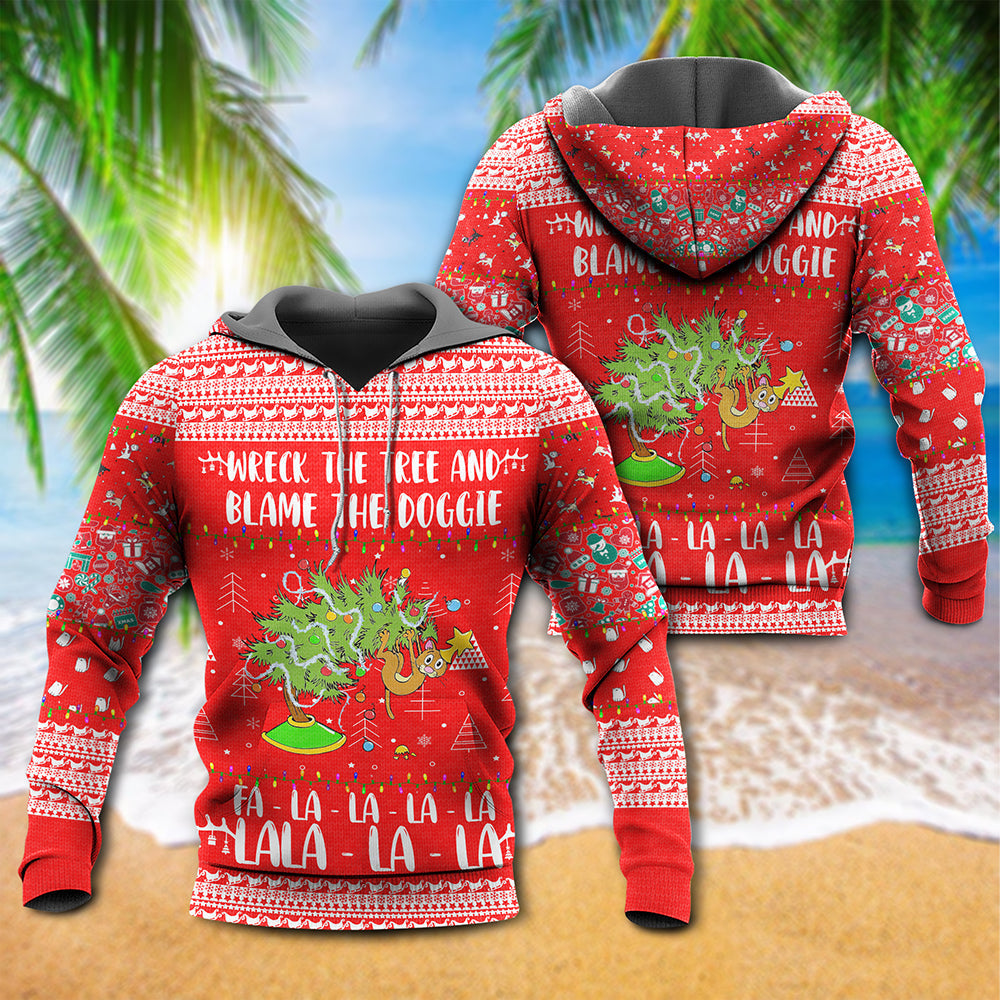 Cat Christmas Tree Mischief Red - 3D Hoodie