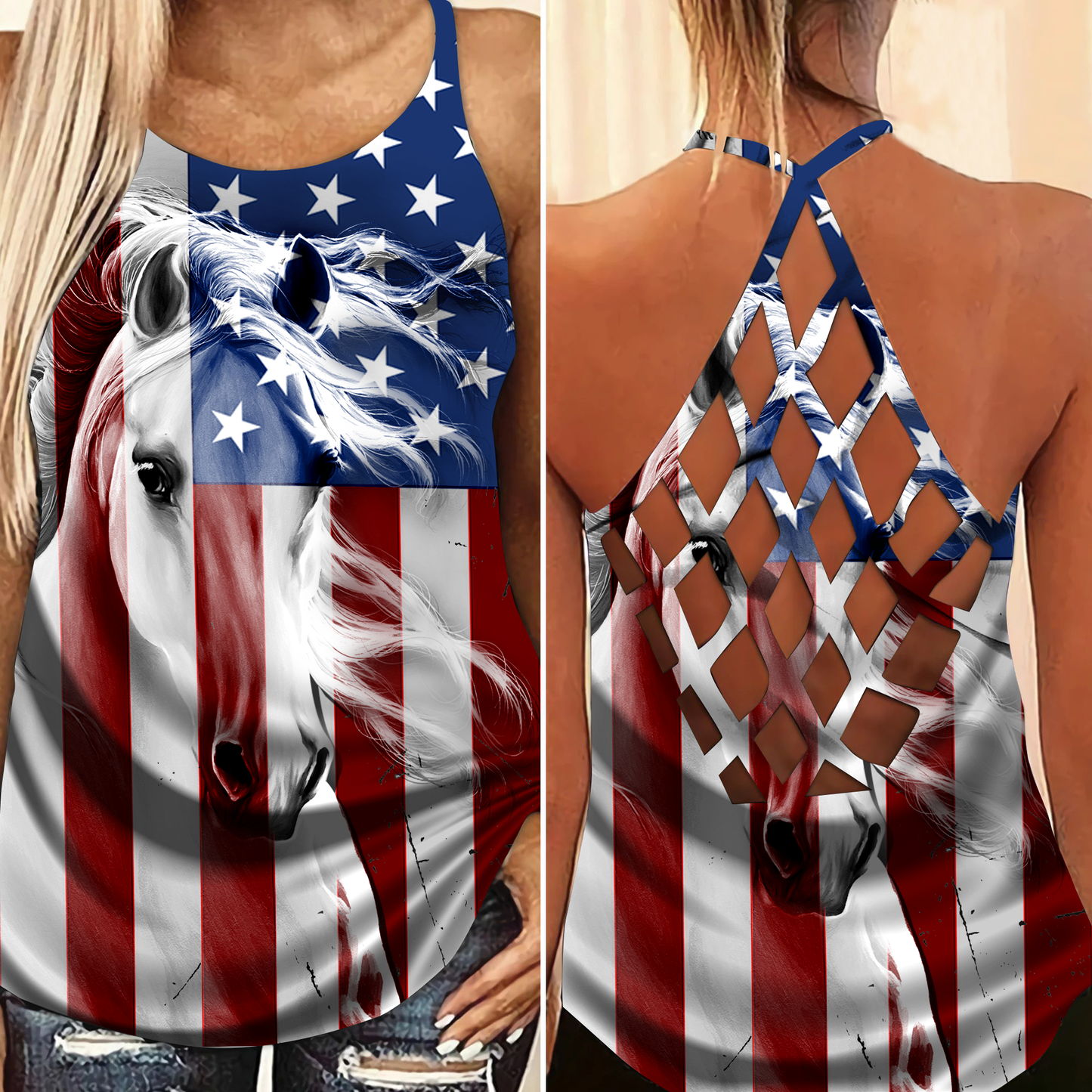 Horse America Amazing Style Limited Edition – Hollow Tank Top