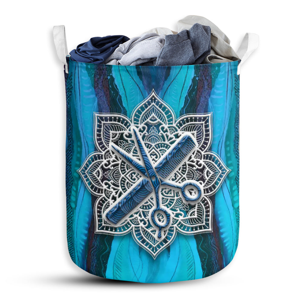 Hairstylist And Mandala - Laundry Basket - Owls Matrix LTD