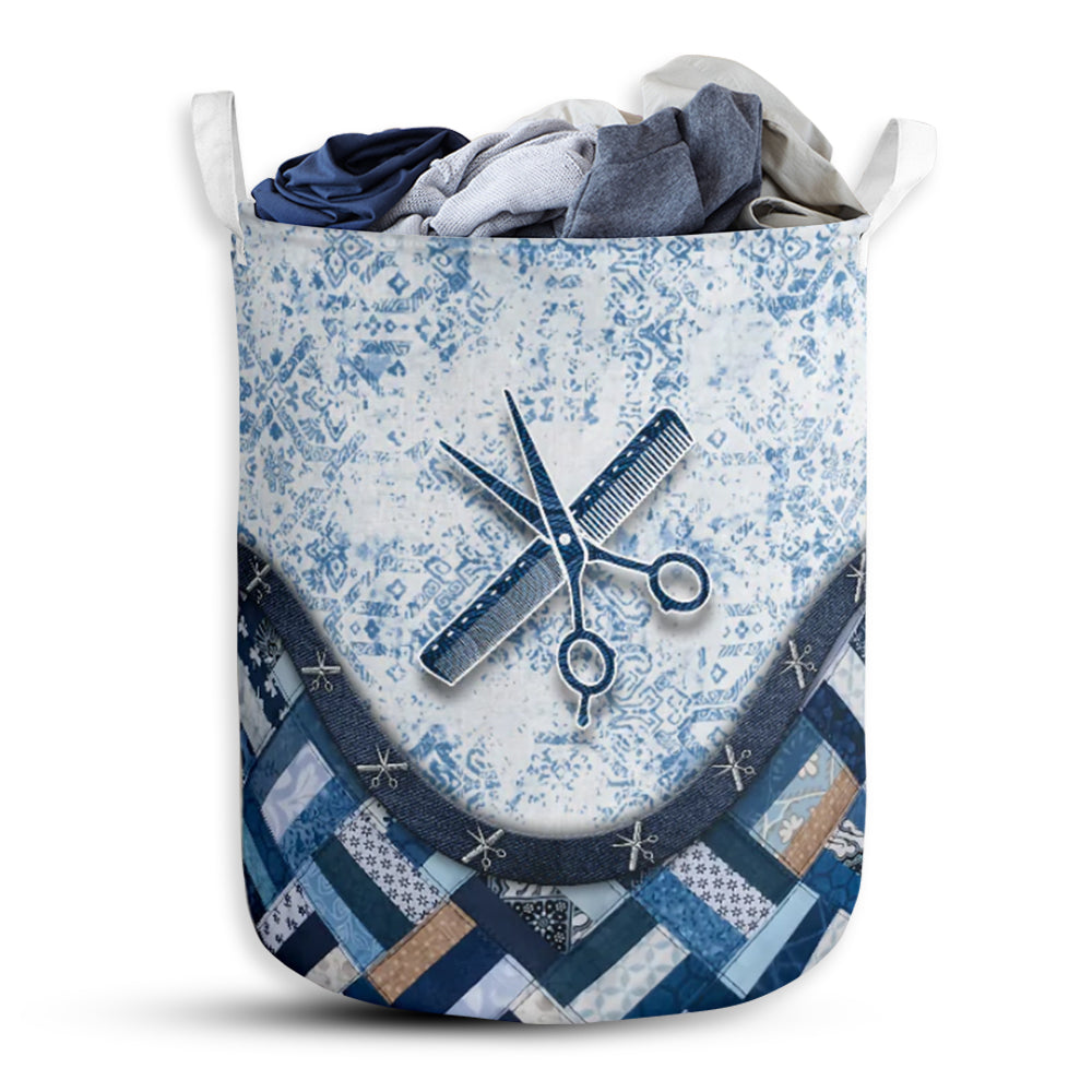 Hairstylist Blue - Laundry Basket - Owls Matrix LTD
