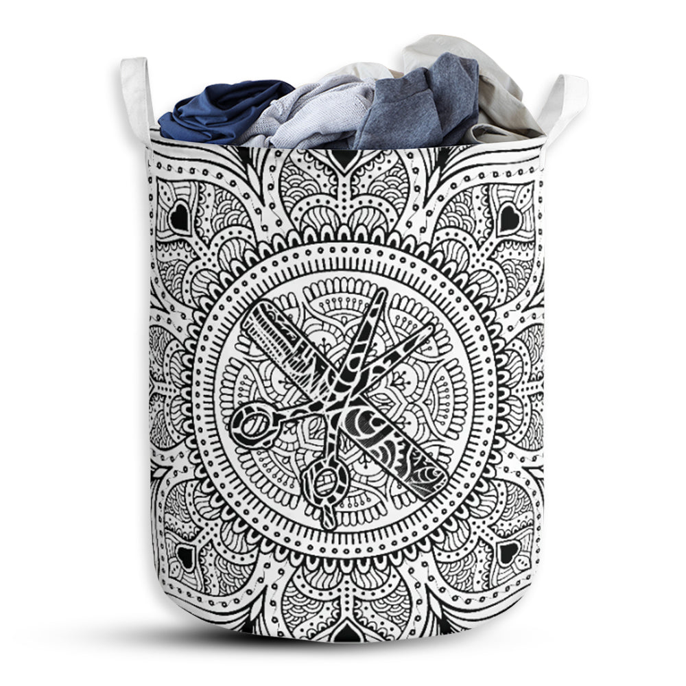 Hairstylist Mandala Style - Laundry Basket - Owls Matrix LTD