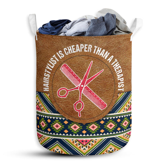 Hairstylist Suede Pattern - Laundry Basket - Owls Matrix LTD