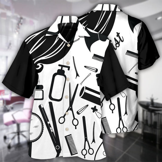 Hairstylist Black And White Style – Hawaiian Shirt