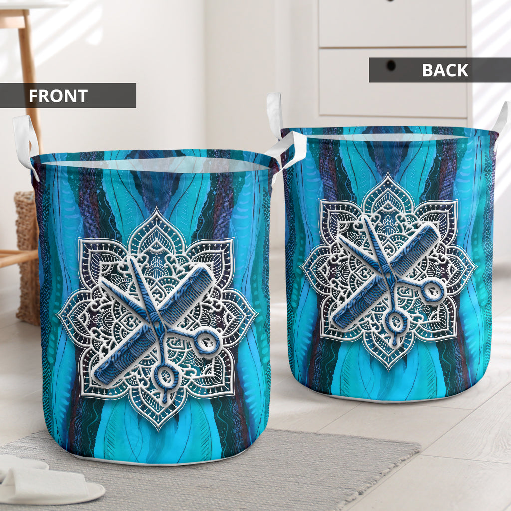 Hairstylist And Mandala - Laundry Basket - Owls Matrix LTD