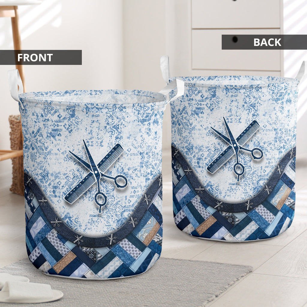 Hairstylist Blue - Laundry Basket - Owls Matrix LTD
