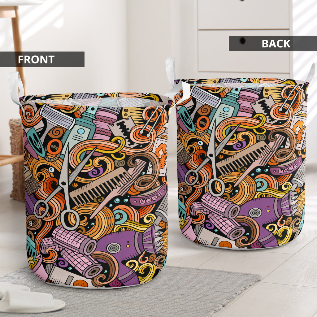 Hairstylist Doodle - Laundry Basket - Owls Matrix LTD
