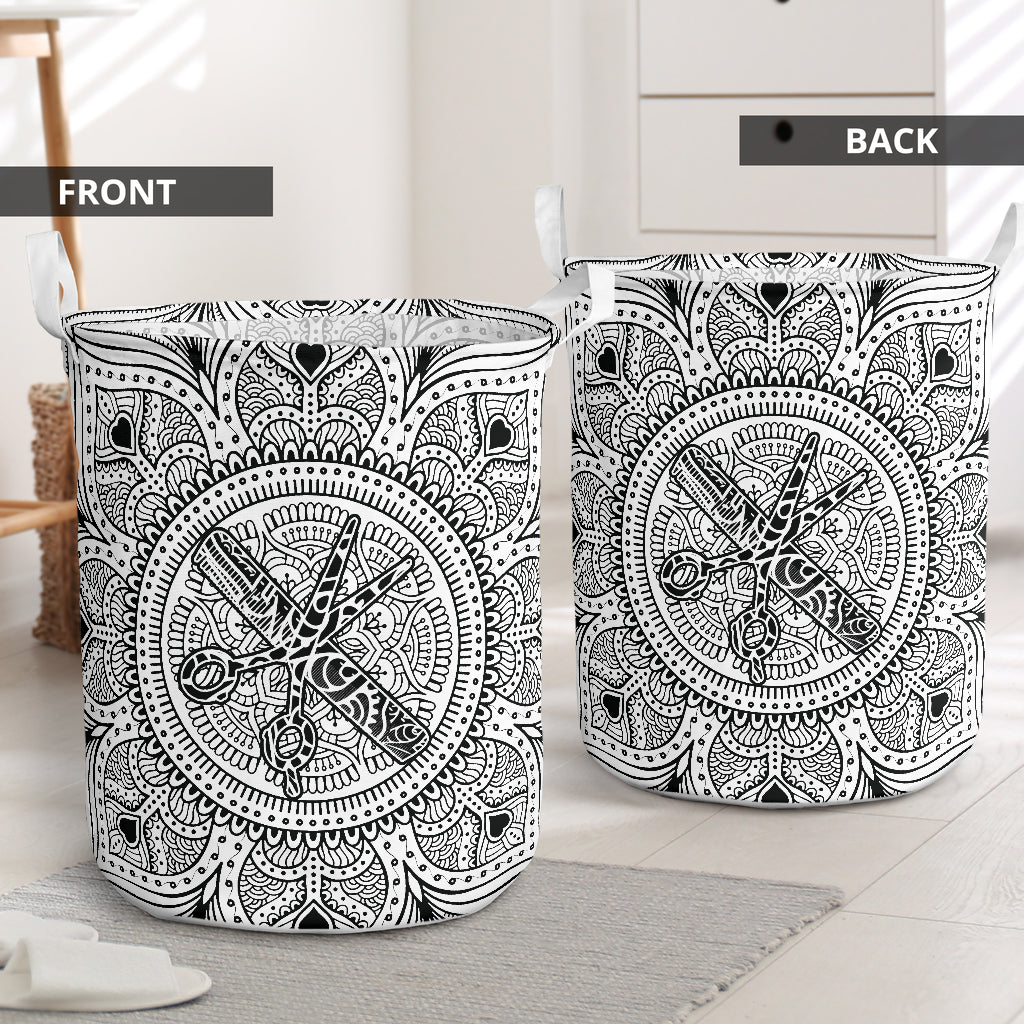 Hairstylist Mandala Style - Laundry Basket - Owls Matrix LTD