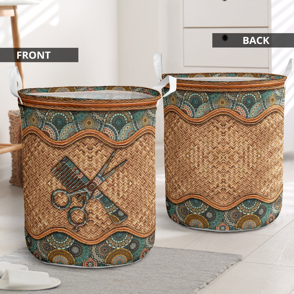 Hairstylist Rattan Mandala - Laundry Basket - Owls Matrix LTD