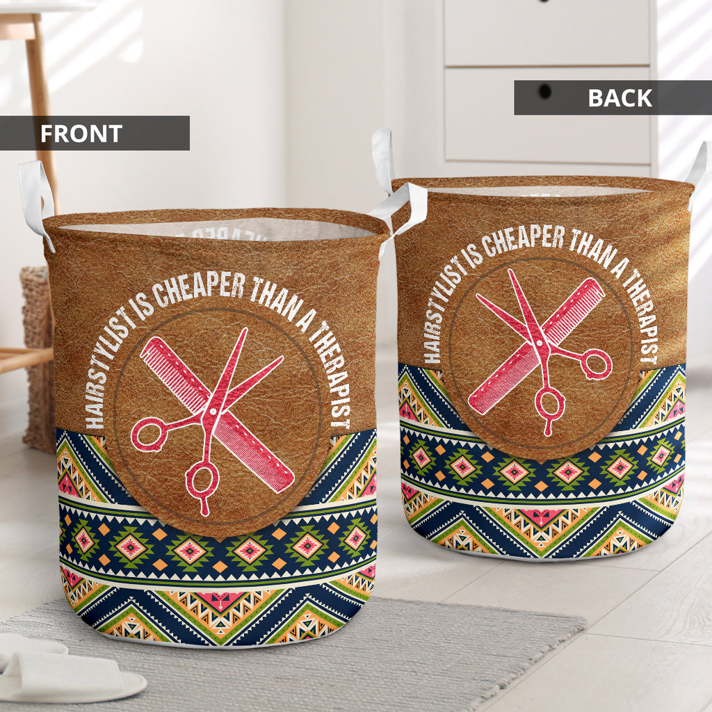 Hairstylist Suede Pattern - Laundry Basket - Owls Matrix LTD
