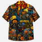 Halloween Hawaiian Shirt- Blazing Pumpkin Scarecrow Print for Fall