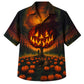 Halloween Hawaiian Shirt- Blazing Pumpkin Tree Print for Fall