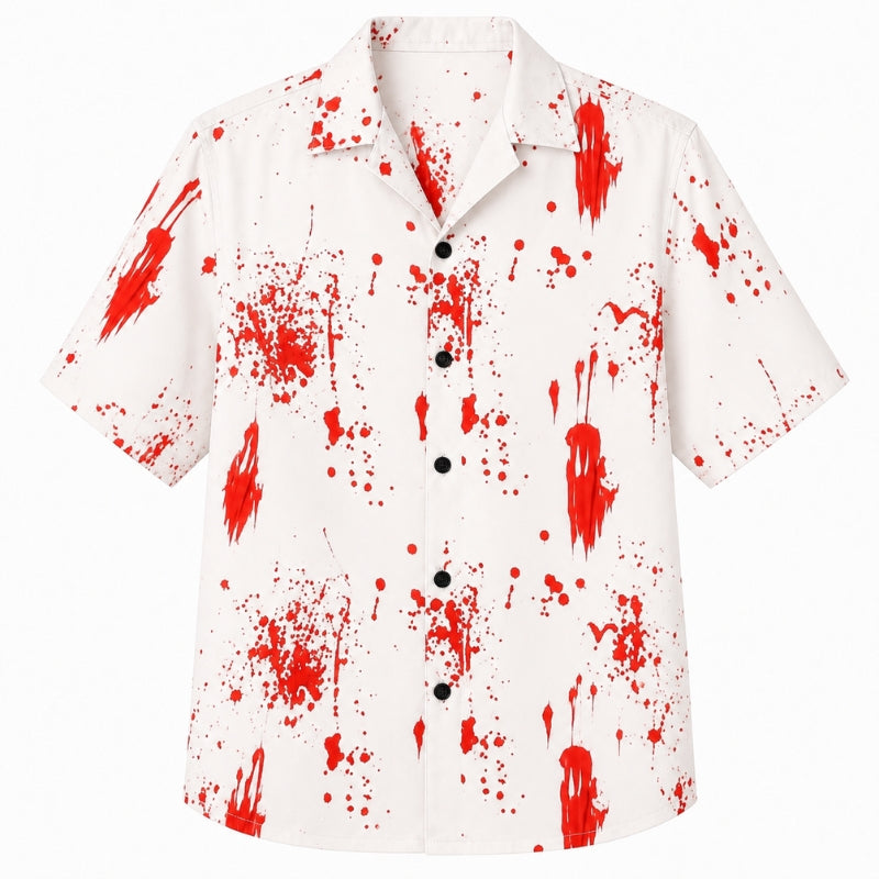 Halloween Hawaiian Shirt- Bloody Splatter Print for the Season