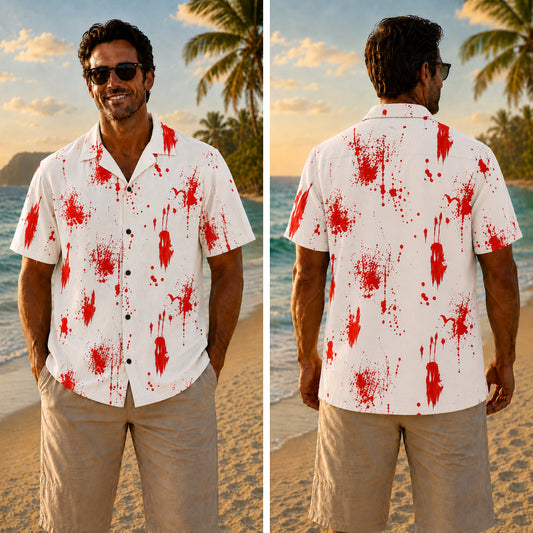 Halloween Hawaiian Shirt - Bloody Splatter Print for the Season