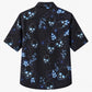 Halloween Hawaiian Shirt- Blue Glow Skull Floral Print for Fall