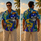 Halloween Hawaiian Shirt - Psychedelic Smoking Skull Print for Fall