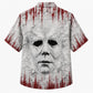 Halloween Hawaiian Shirt- Cracked Mask Blood Print for Autumn