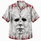 Halloween Hawaiian Shirt- Cracked Mask Blood Print for Autumn