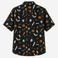 Halloween Hawaiian Shirt- Doodle Halloween Icon Print for Fall