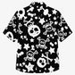 Halloween Hawaiian Shirt- Doodle Skull and Bones Print for Fall