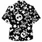 Halloween Hawaiian Shirt- Doodle Skull and Bones Print for Fall