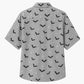 Halloween Hawaiian Shirt- Flying Bats Grey Print Fall Design