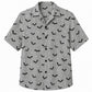 Halloween Hawaiian Shirt- Flying Bats Grey Print Fall Design