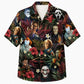 Halloween Hawaiian Shirt- Horror Legends Tropical Print for Fall