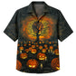 Halloween Hawaiian Shirt- Moonlit Pumpkin Field Print for Fall