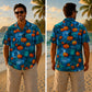 Halloween Hawaiian Shirt- Moonlit Pumpkin Field Print for Fall