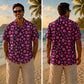 Halloween Hawaiian Shirt- Pink Daisy Skull Print Fall Design