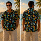 Halloween Hawaiian Shirt- Reaper and Ghost Island Print for Fall
