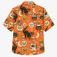 Halloween Hawaiian Shirt- Retro Cats and Pumpkins Print for Fall