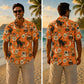 Halloween Hawaiian Shirt- Retro Cats and Pumpkins Print for Fall
