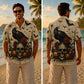 Halloween Hawaiian Shirt - Raven Skull Rose Print Fall Design