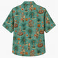 Halloween Hawaiian Shirt- Tropical Skeleton Beach Print for Fall