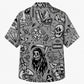 Halloween Hawaiian Shirt- Vintage Tattoo Flash Print for Fall