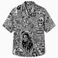 Halloween Hawaiian Shirt- Vintage Tattoo Flash Print for Fall