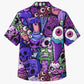 Halloween Hawaiian Shirt- Zombie Ice Cream Monster Print for Fall