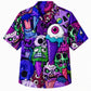 Halloween Hawaiian Shirt- Zombie Ice Cream Monster Print for Fall