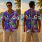 Halloween Hawaiian Shirt- Zombie Ice Cream Monster Print for Fall