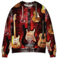 Halloween Abstract Guitar Art Style – Sweater - Ugly Christmas Sweater