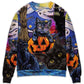 Halloween Black Cat Starry Night Art – Sweater - Ugly Christmas Sweater