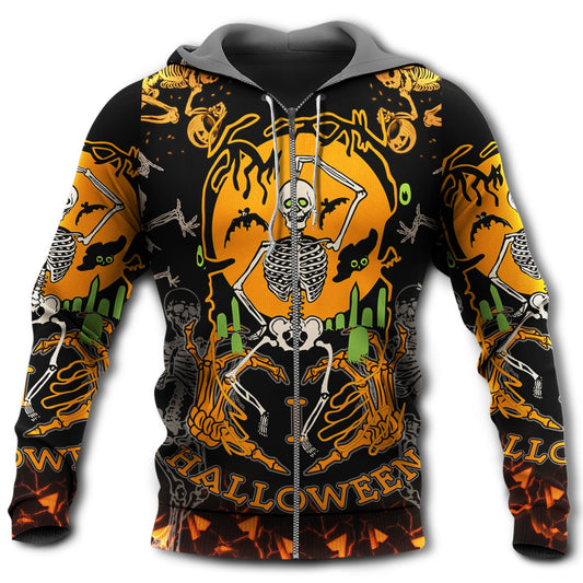 Halloween Dancing Skeleton Dark Style - 3D Hoodie
