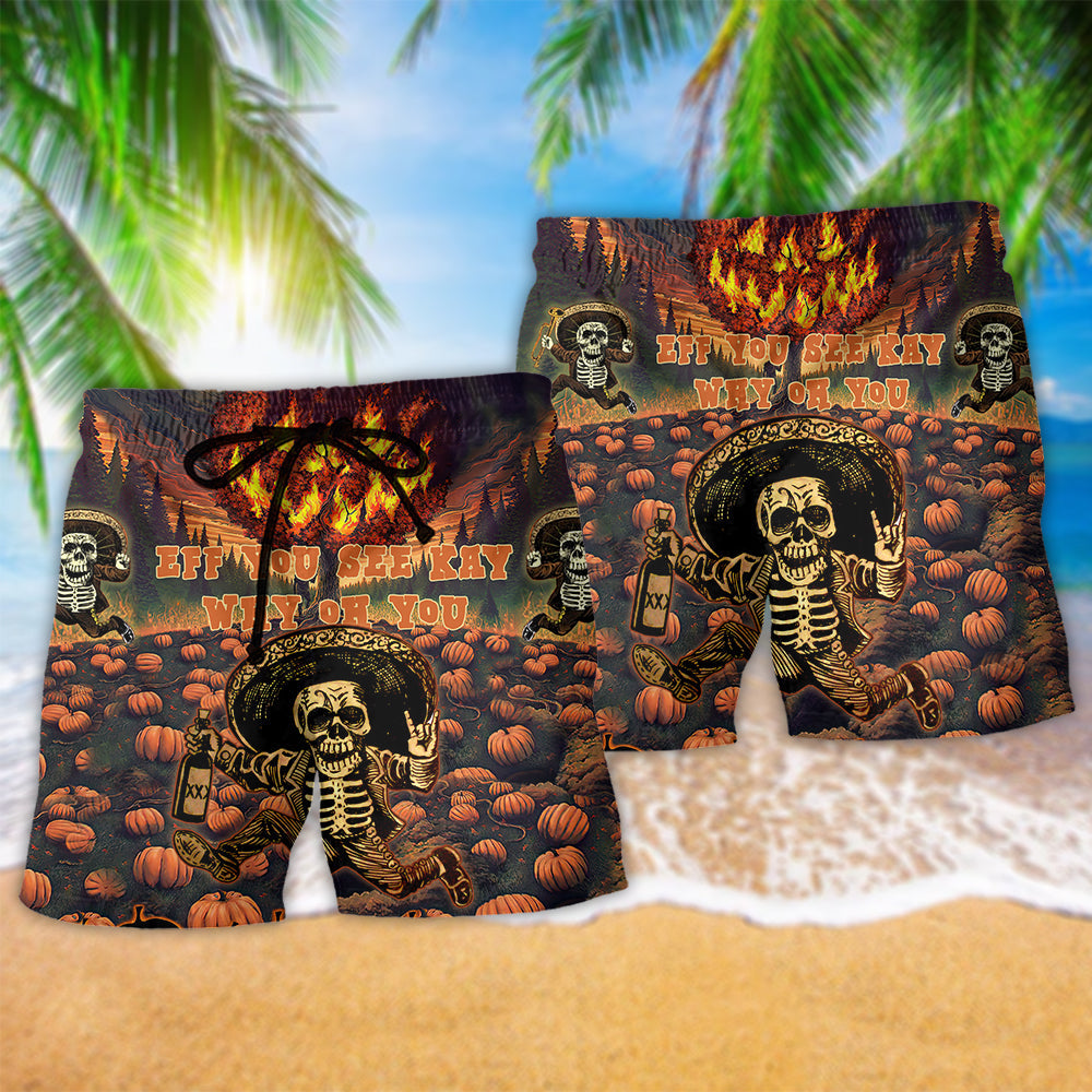 Halloween Eff You Funny Style – Beach Short