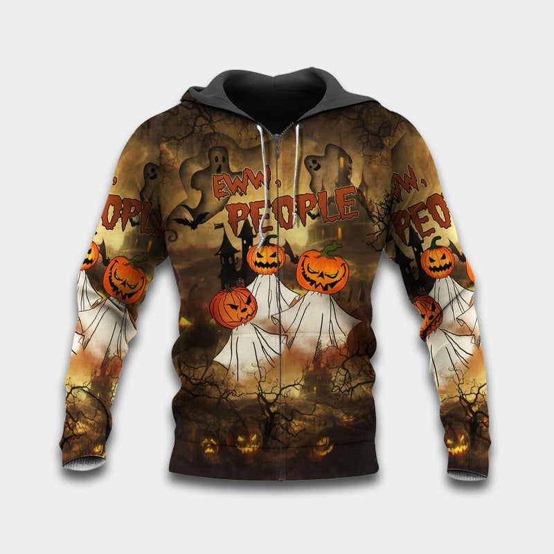 Halloween Eww People Pumpkin Ghost Art – 3D Hoodie