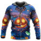 Halloween Glowing Pumpkins Night Art – 3D Hoodie